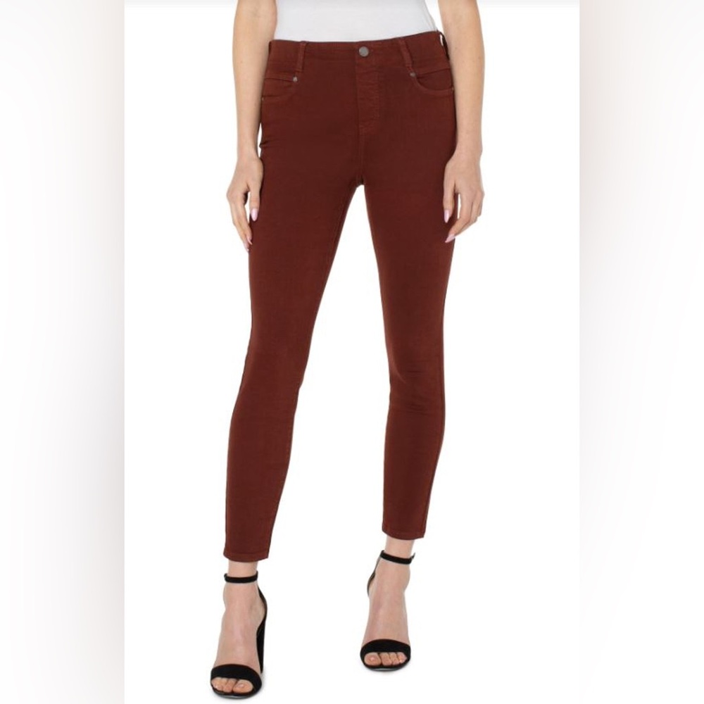 LIVERPOOL WOMEN'S ABBY ANKLE SKINNY JEANS-COGNAC size 8 Petite